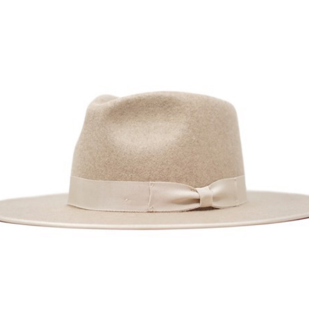 Oatmeal Wool Flat Brim Hat - Picture 8 of 11